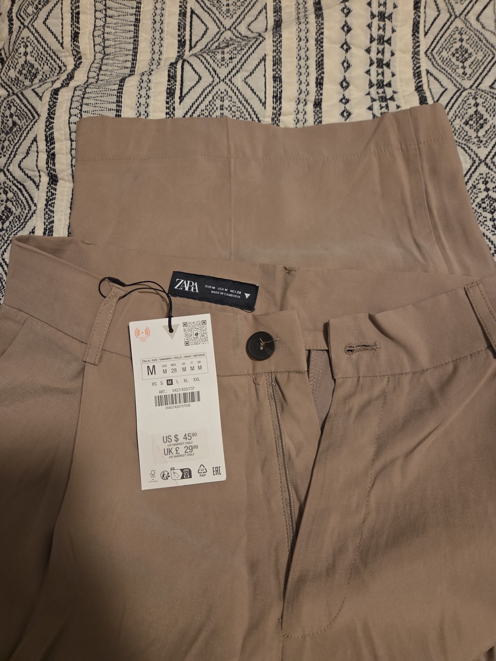 Zara Wide Leg Pants in Beige Taupe